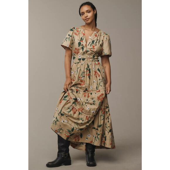 Anthropologie Dresses & Skirts - nwt by ANTHRPOLOGIE sz 3X Somerset Maxi Dress: Khaki Motif